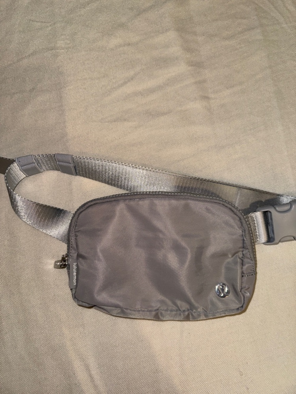 lululemon athletica Gray Everywhere Belt Bag with Silver Strap